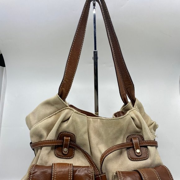 Michael Kors M Tan Brown Interwoven Shoulder Bag - Picture 2 of 11